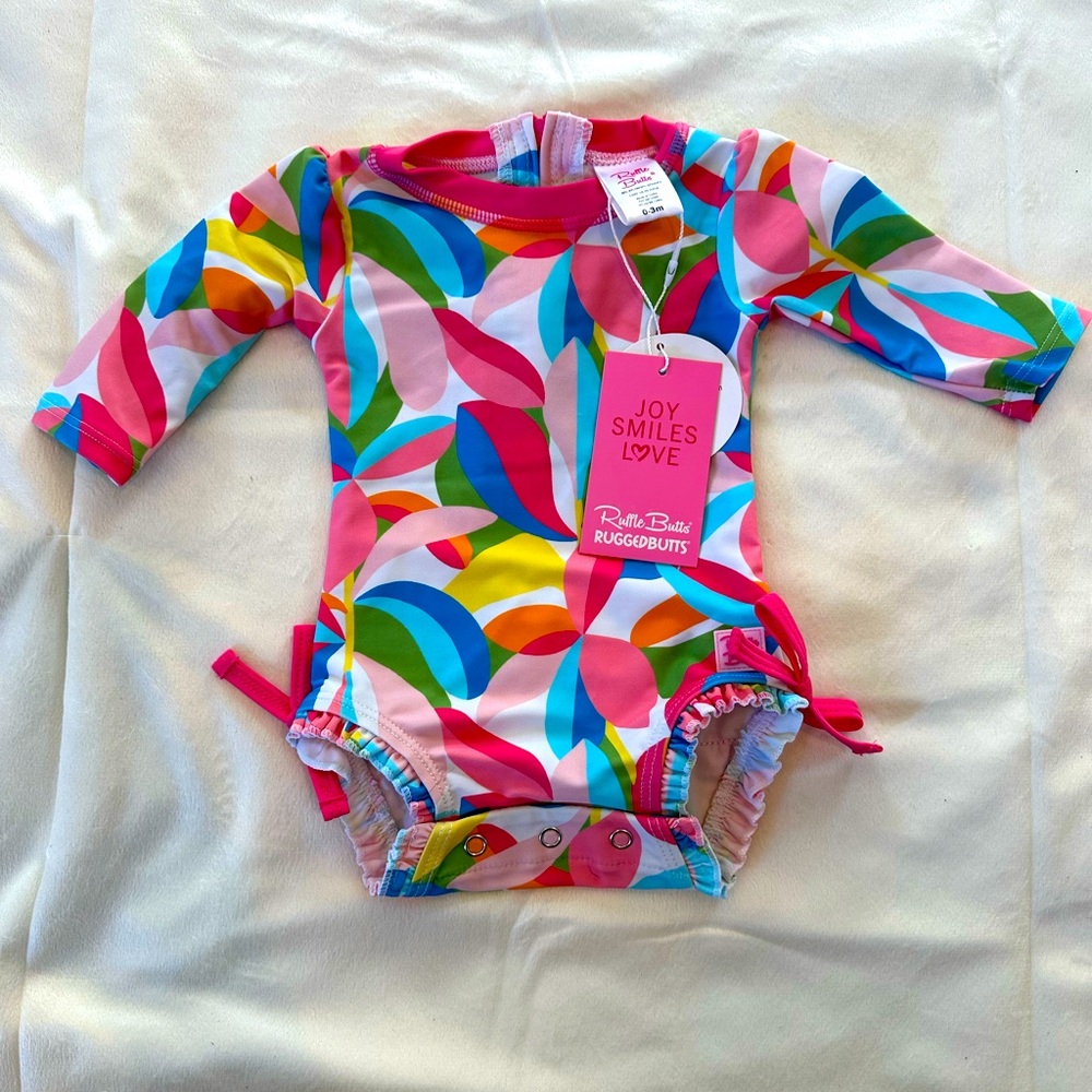 Ruffle butts tropical Long Sleeve One Piece Rash Guard swimsuit
Retired pattern!
